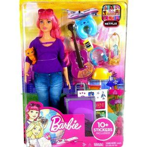 BARBIE DAISY TRAVEL SET,GIRLS DOLL SET,TOYS